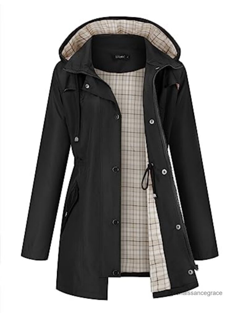 Women Waterproof Hooded Raincoat Lightweight Hiking Jacket